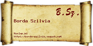Borda Szilvia névjegykártya