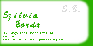 szilvia borda business card